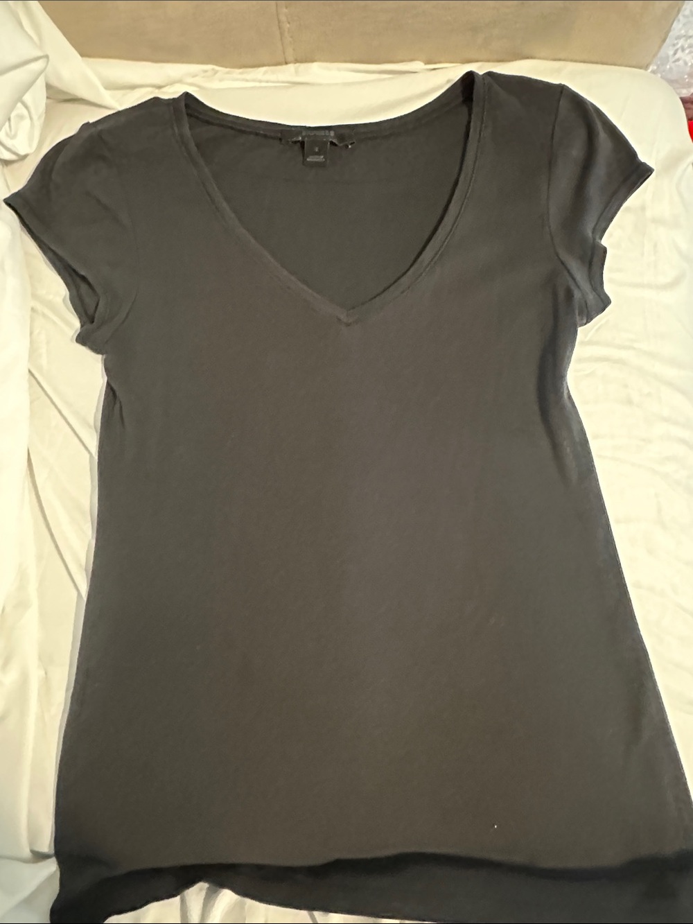 Express Black V-Neck Short Sleeve Tee